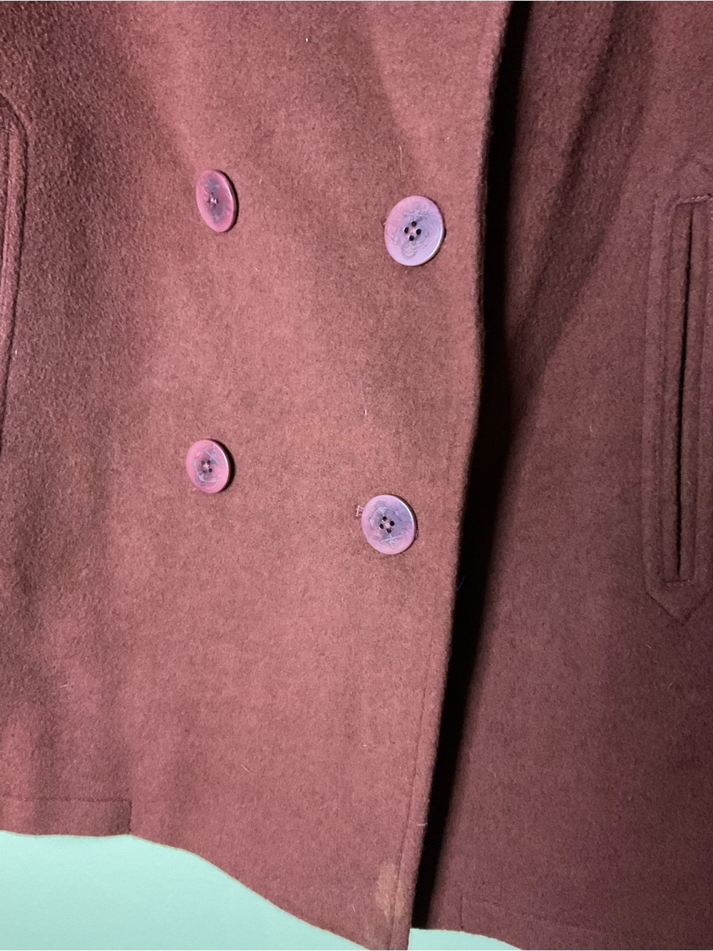 LL Bean Plus Classic Double-Breasted Women's Wool Coat - Rust Red - Picture 3 of 9
